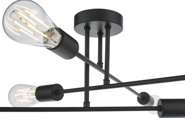 Dar Lighting modern mennyezeti lámpa neve matt fekete darnev6422