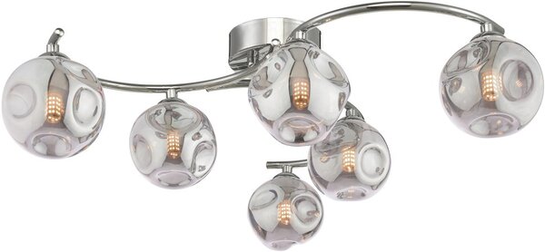 Dar Lighting modern mennyezeti lámpa nakita füstös csiszolt króm darnak6450-28