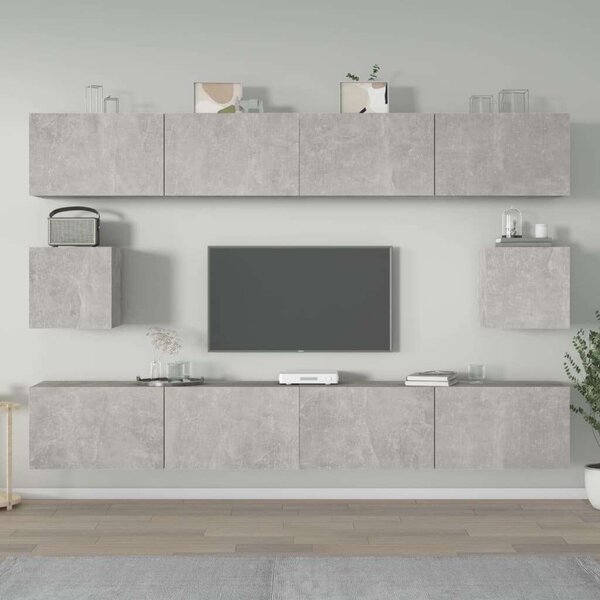 VidaXL Falra Szerelhető TV Szekrény Szett - 6 Rész - Betonszürke