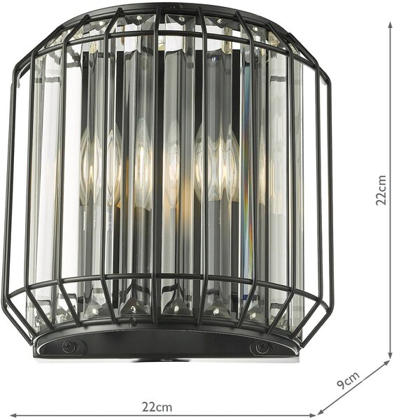 Dar Lighting modern fali lámpa naeva matt fekete darnae0922