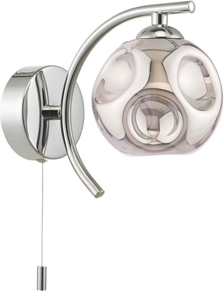 Dar Lighting modern fali lámpa nakita füstös csiszolt króm darnak0750-28