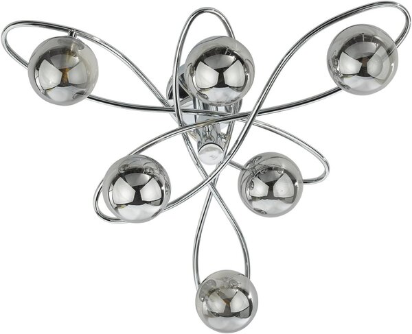 Dar Lighting modern mennyezeti lámpa lysandra füstös csiszolt króm darlys6450