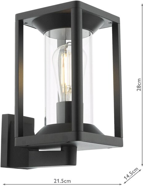 Dar Lighting modern kültéri fali lámpa mackenzie matt fekete darmac1622