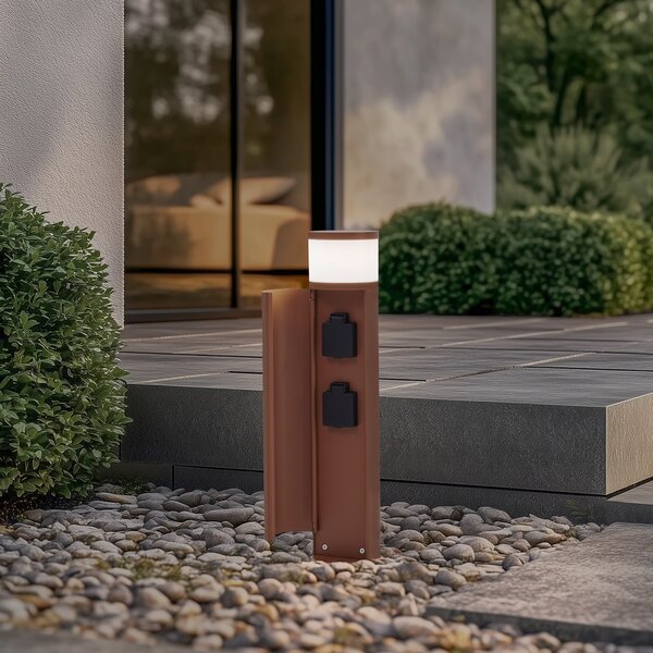 Kültéri Lámpa Lucande, Corban, dimmable, Barna / Rozsdabarna, Terasz, Alumínium, Modern