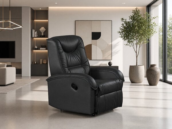 Relax fotel Houston 564, Öko-bőr, 83x85x93cm, Fekete