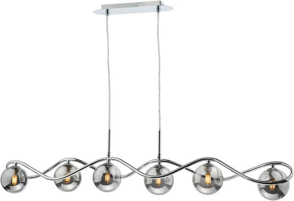 Dar Lighting modern függeszték lysandra füstös csiszolt króm darlys6250