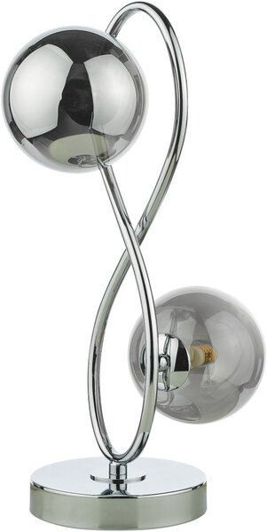 Dar Lighting modern asztali lámpa lysandra füstös csiszolt króm darlys4250