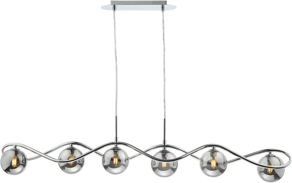 Dar Lighting modern függeszték lysandra füstös csiszolt króm darlys6250