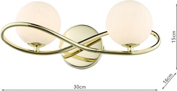 Dar Lighting modern fali lámpa lysandra opál csiszolt arany darlys0935