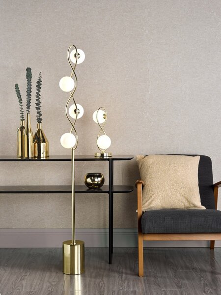 Dar Lighting modern állólámpa lysandra opál csiszolt arany darlys4935