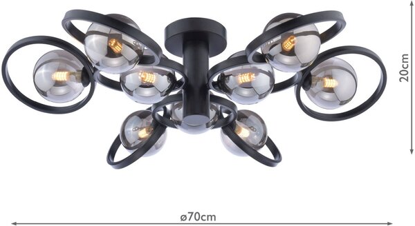 Dar Lighting modern mennyezeti lámpa lynette fekete darlyn4822-01