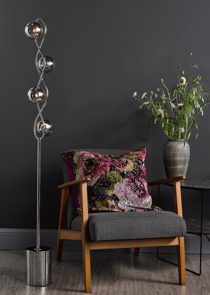 Dar Lighting modern állólámpa lysandra füstös csiszolt króm darlys4950