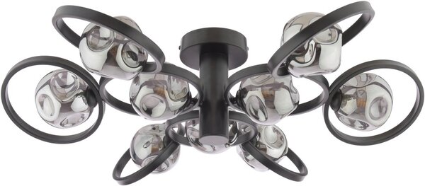 Dar Lighting modern mennyezeti lámpa lynette matt fekete füstös darlyn4822-28