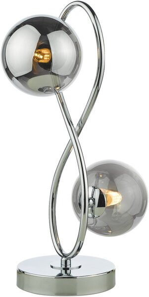 Dar Lighting modern asztali lámpa lysandra füstös csiszolt króm darlys4250
