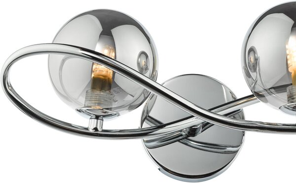 Dar Lighting modern fali lámpa lysandra füstös csiszolt króm darlys0950