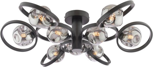 Dar Lighting modern mennyezeti lámpa lynette matt fekete füstös darlyn4822-28