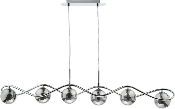 Dar Lighting modern függeszték lysandra füstös csiszolt króm darlys6250