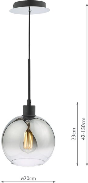 Dar Lighting modern függeszték lycia matt fekete darlyc8622