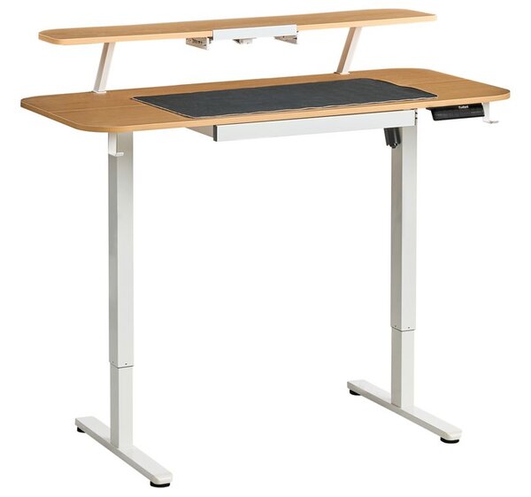 Elektromosan állítható asztal WILBANKS Világosbarna/fehér 120 cm 60 cm USB porttal