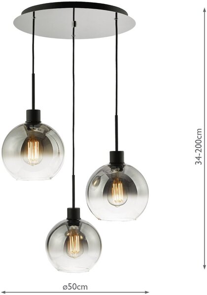 Dar Lighting modern függeszték lycia matt fekete darlyc8822