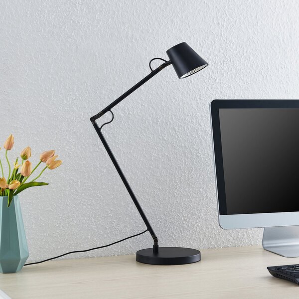 Asztali lámpa Lucande, Tarris, dimmable, Fekete, Dolgozószoba / iroda, Fém, Modern