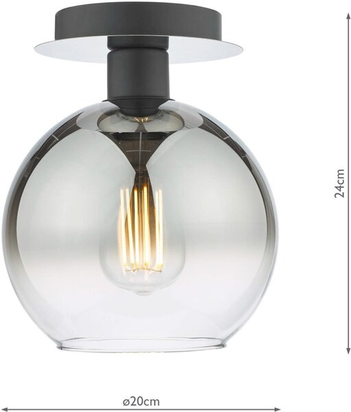 Dar Lighting modern mennyezeti lámpa lycia matt fekete darlyc0122