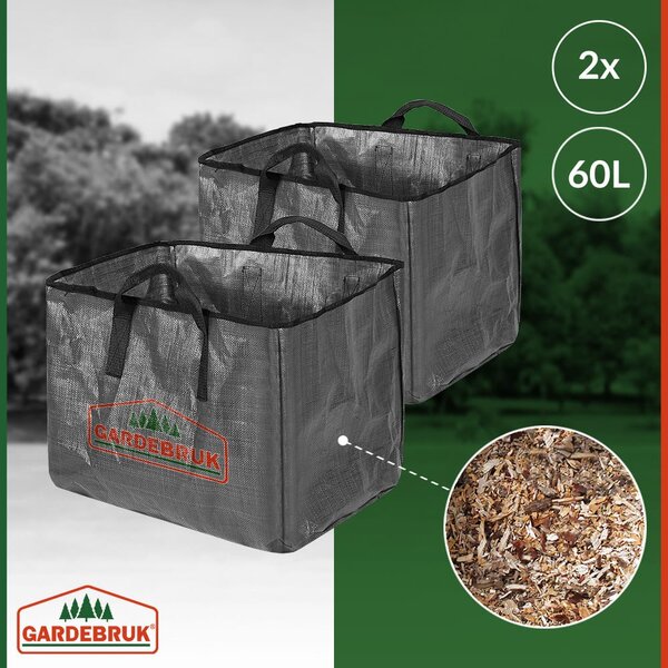 DIOX kerti aprítógép/aprító+2x 60l zsák, 3100W fekete/zöld Gardebruk