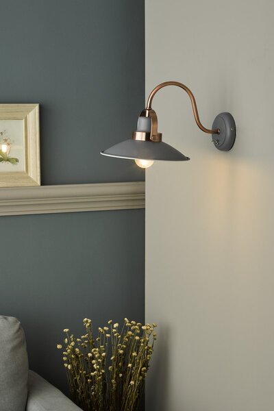 Dar Lighting vintage fali lámpa liden szürke darlid0739
