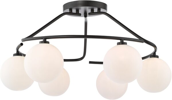 Dar Lighting modern mennyezeti lámpa luana fehér matt fekete darlua6422