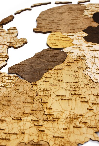Natura Products - Hollandia 3D Fa Puzzle Térkép - Elegáns Fali Dekoráció
