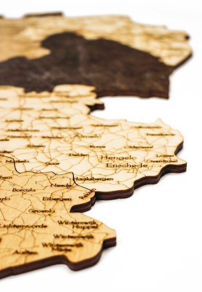 Natura Products - Hollandia 3D Fa Puzzle Térkép - Elegáns Fali Dekoráció