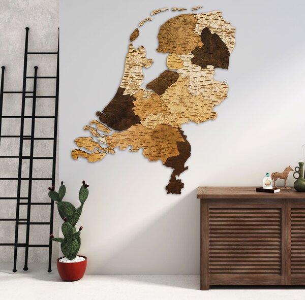 Natura Products - Hollandia 3D Fa Puzzle Térkép - Elegáns Fali Dekoráció