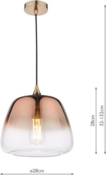 Dar Lighting modern függeszték klaxon réz darkla0164