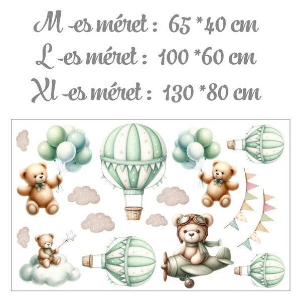 Falmatrica babaszobába – macikák léghajókkal, saját névvel kérhető