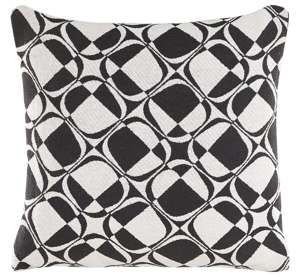 2 db díszpárna KOTURE Pamut 45 x 45 cm Fekete/fehér Geometrikus mintás