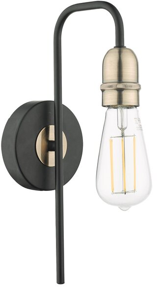 Dar Lighting loft fali lámpa kiefer antik sárgaréz matt fekete darkie0722