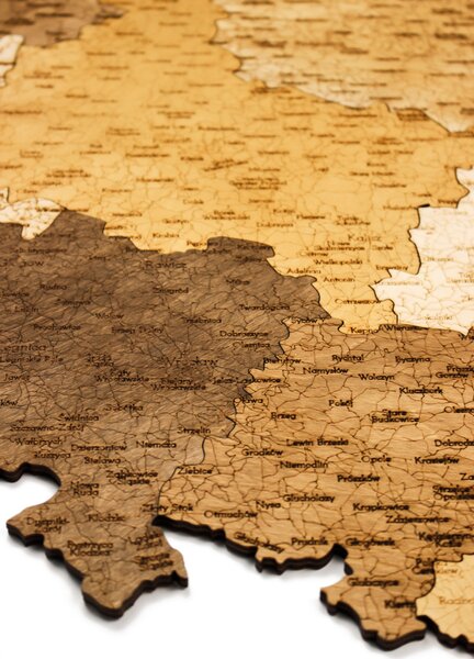 Natura Products - Lengyelország 3D Fa Puzzle Térkép - Elegáns Fali Dekoráció