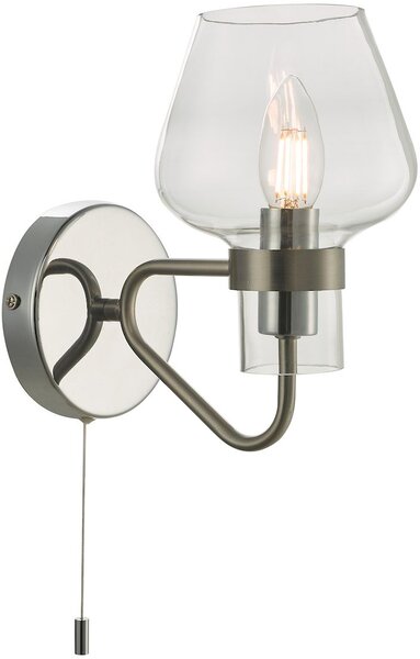 Dar Lighting modern fali lámpa keta átlátszó szatén króm darket0746