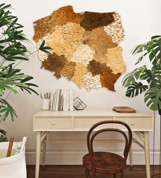 Natura Products - Lengyelország 3D Fa Puzzle Térkép - Elegáns Fali Dekoráció