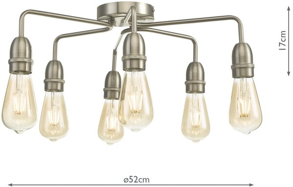 Dar Lighting loft mennyezeti lámpa kiefer szatén króm darkie0646