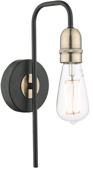 Dar Lighting loft fali lámpa kiefer antik sárgaréz matt fekete darkie0722