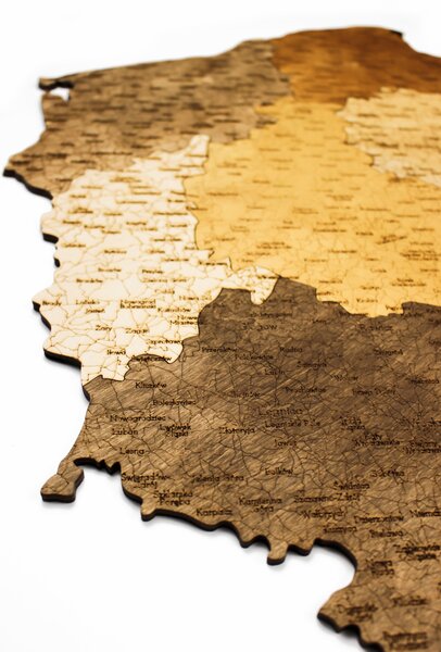 Natura Products - Lengyelország 3D Fa Puzzle Térkép - Elegáns Fali Dekoráció