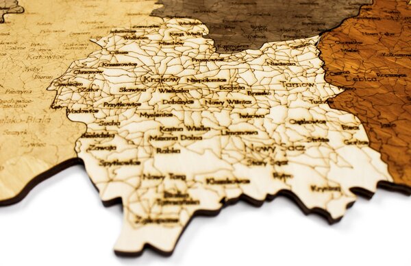 Natura Products - Lengyelország 3D Fa Puzzle Térkép - Elegáns Fali Dekoráció