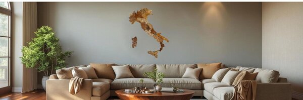 Natura Products - Olaszország 3D Fa Puzzle Térkép - Elegáns Fali Dekoráció