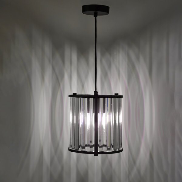 Dar Lighting glamour kristály modern függeszték kiran fekete darkir0122