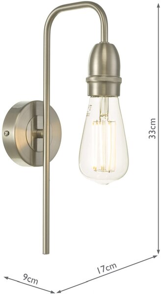 Dar Lighting loft fali lámpa kiefer szatén króm darkie0746