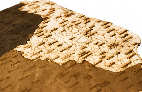 Natura Products - Lengyelország 3D Fa Puzzle Térkép - Elegáns Fali Dekoráció