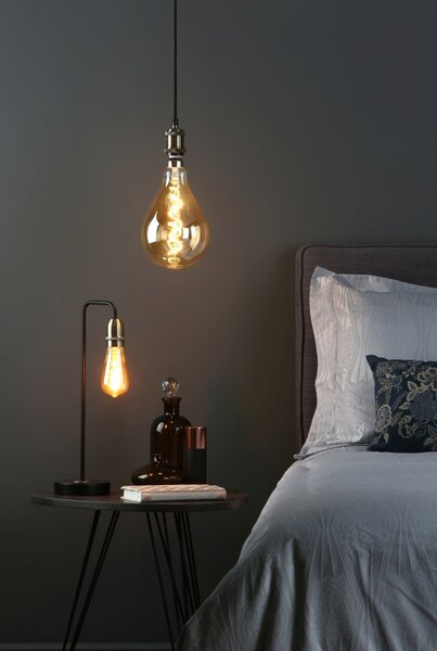 Dar Lighting loft asztali lámpa kiefer antik sárgaréz matt fekete darkie4222
