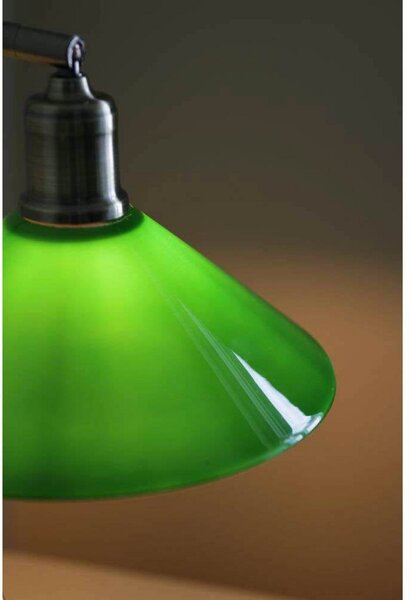 Vela Asztali Lámpa Antique Brass/Green - Markslöjd