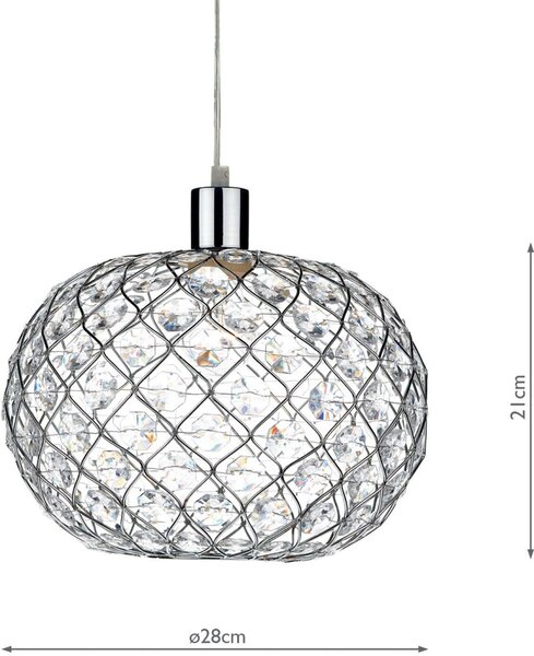 Dar Lighting glamour modern függeszték juanita csiszolt króm darjua6550